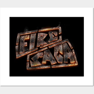 Fire Saga Logo Volcanic Rock Posters and Art